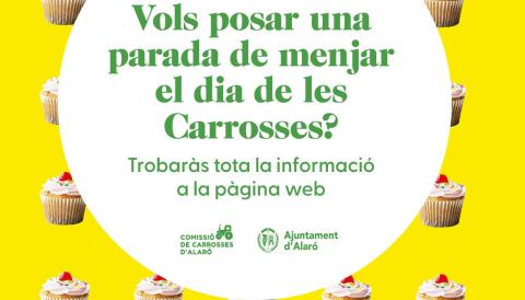 cartell informatiu parada de menjar dia 15 d'agost carrosses